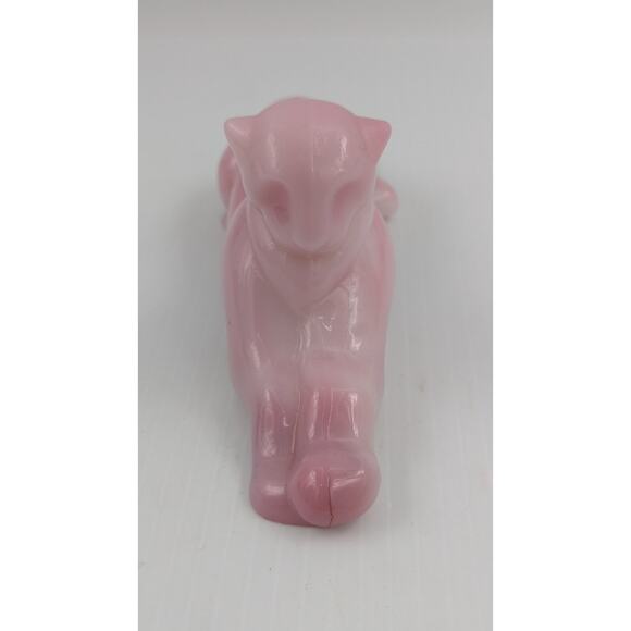 Heisey by Fenton Pink Rosalene Glass Panther Tiger Figurine Limited Edition #364 - Picture 2 of 10